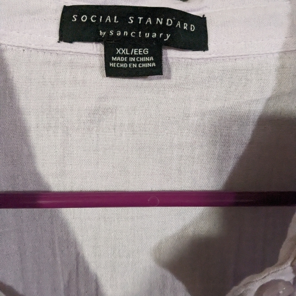Social Standard by Sanctuary Women's Crinkle Gauze Button-Down Shirt - Picture 3 of 4